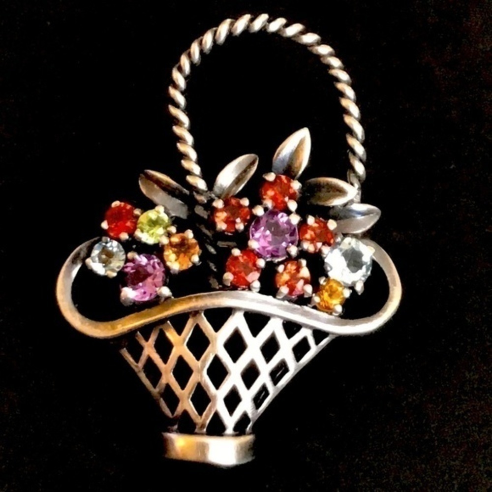 925β CNA silver Swarovski crystals pinβββββββ